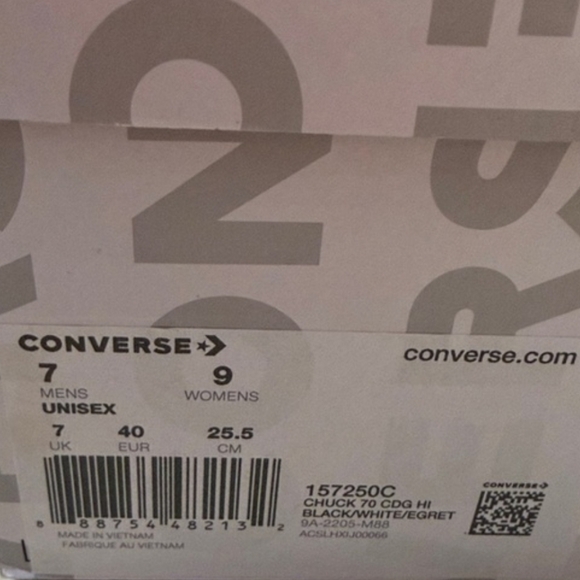 NWT Unisex Converse Comme Des Gargons PLAY Chuck Taylor Polka Dot Hi-Tops - Picture 8 of 8